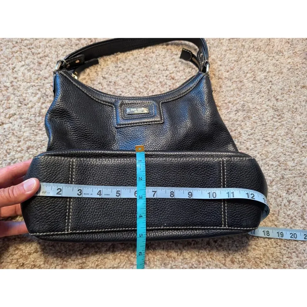 Kate Spade New York Black Pebbled Leather Shoulder Hobo Bag Large Purse; vintage